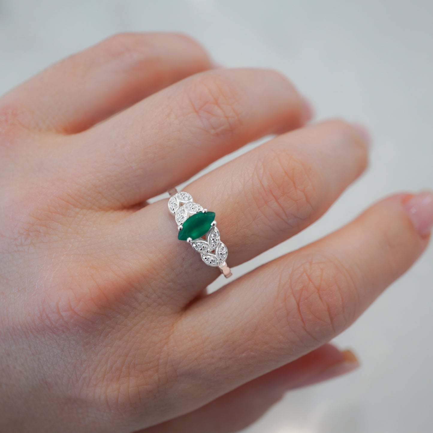 Green Witch - Green Onyx and White Topaz
