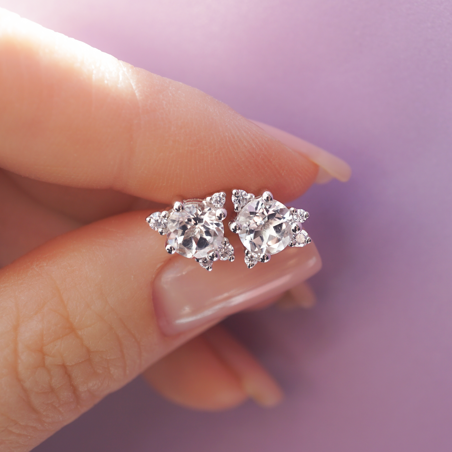 Starlight Earrings - White Topaz
