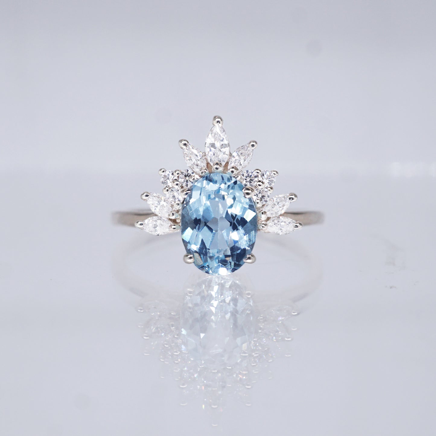 Elsa Ring - Blue Topaz and White Topaz