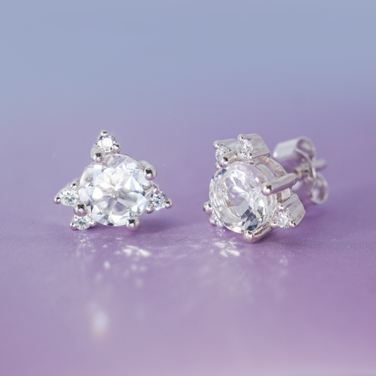 Starlight Earrings - White Topaz