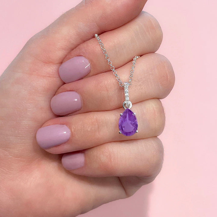 Victoria Necklace - Amethyst and White Topaz