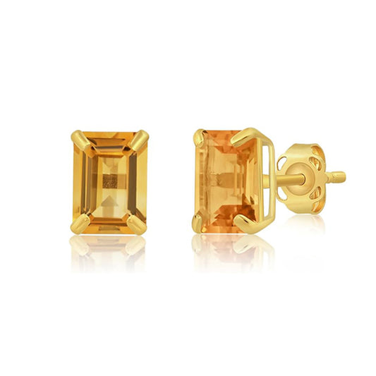 Baroness Earrings - Citrine and Solid Gold