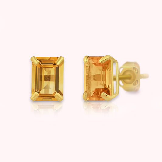 Baroness Earrings - Citrine and Solid Gold