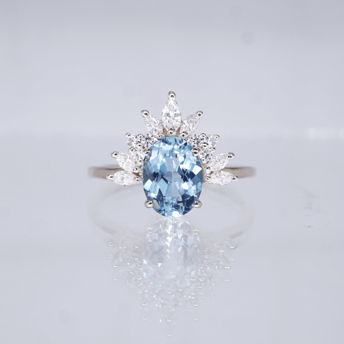 Elsa Ring - Blue Topaz and White Topaz