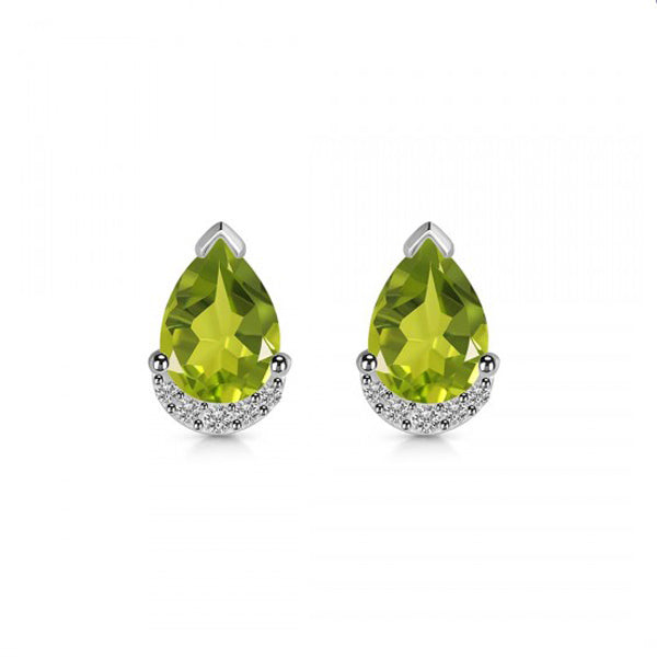 Lush Earrings - Peridot and White Topaz