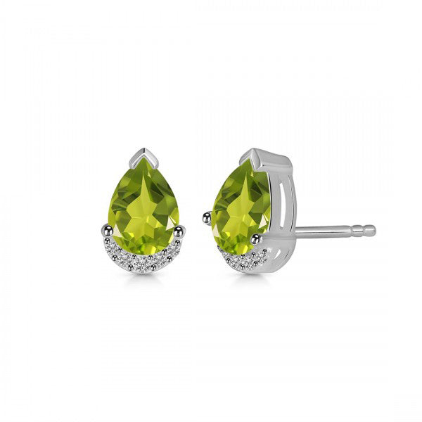 Lush Earrings - Peridot and White Topaz