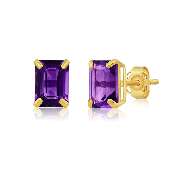 Regent Earrings - Amethyst and Solid Gold