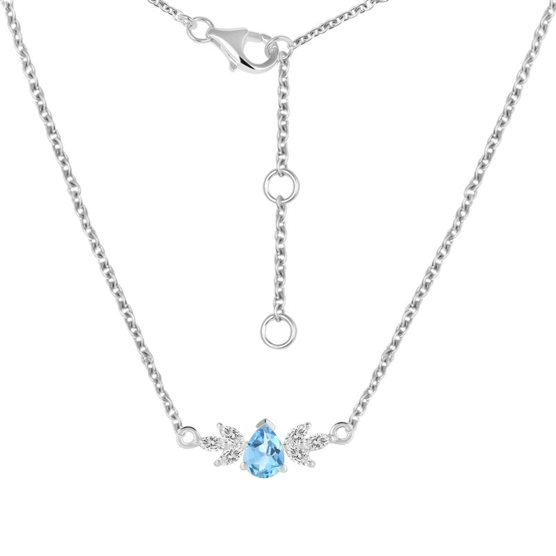 Sora Necklace - Blue and White Topaz