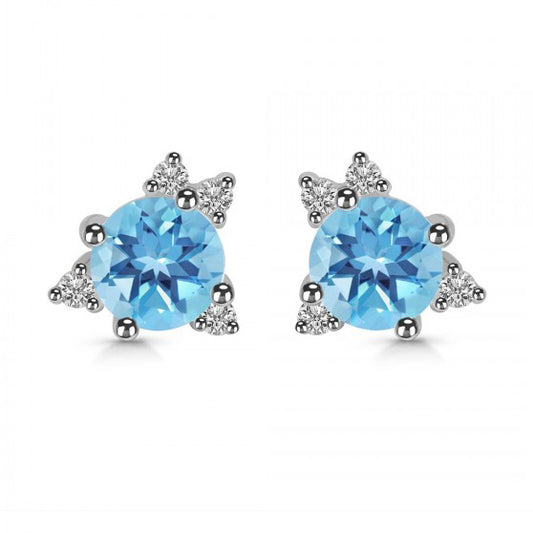 Frost Earrings - Blue and White Topaz