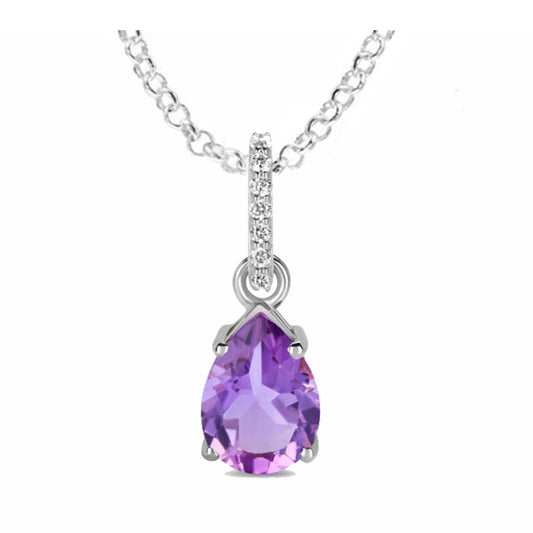 Victoria Necklace - Amethyst and White Topaz