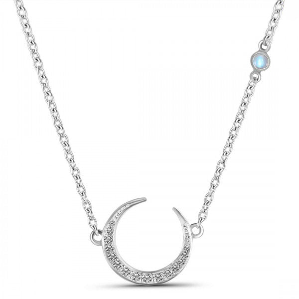 Moon Child Necklace - Moonstone and White Topaz