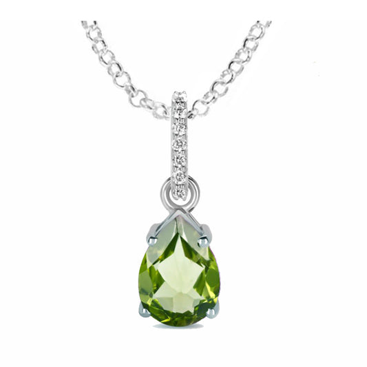 Willow Necklace - Peridot and White Topaz